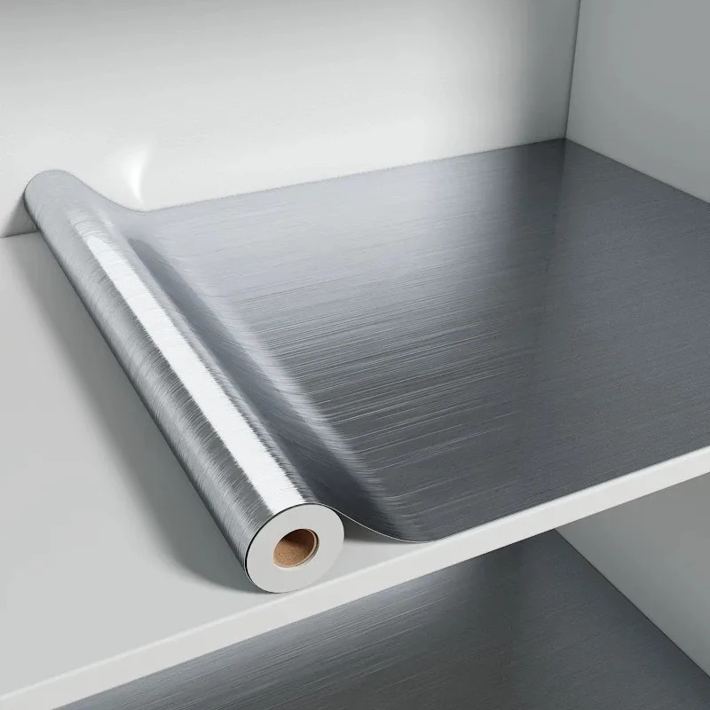 Commercial Kitchen Wall Panels - PVC roestvrij geborsteld zilver verwijderbaar behang
