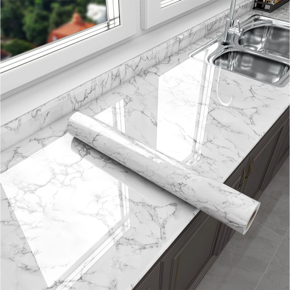 Commercial Kitchen Wall Panels - Marmer Vinyl Zelfklevend Behang Voor Badkamer