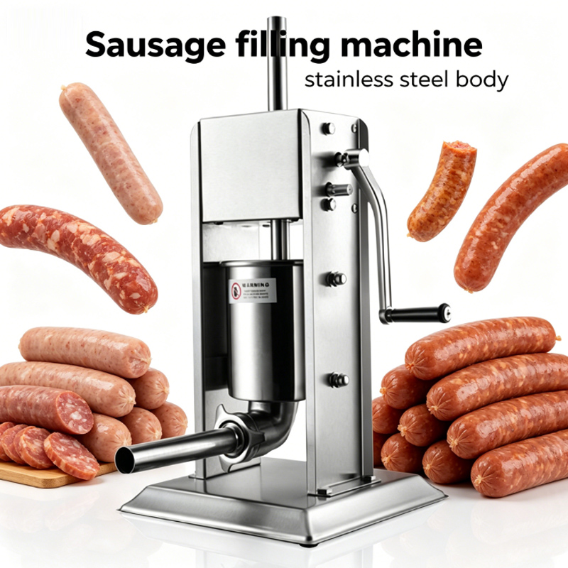 Commercial Kitchen Appliances - Handmatige worstvuller, worstmaker, vleesvulmachine, 3 vulbuizen,