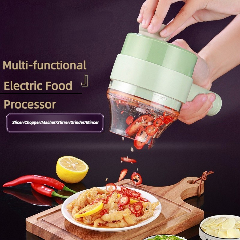 Commercial Kitchen Products - Draadloze elektrische keukenmachine Groentensnijder Fruitsnijder Knoflookstamper