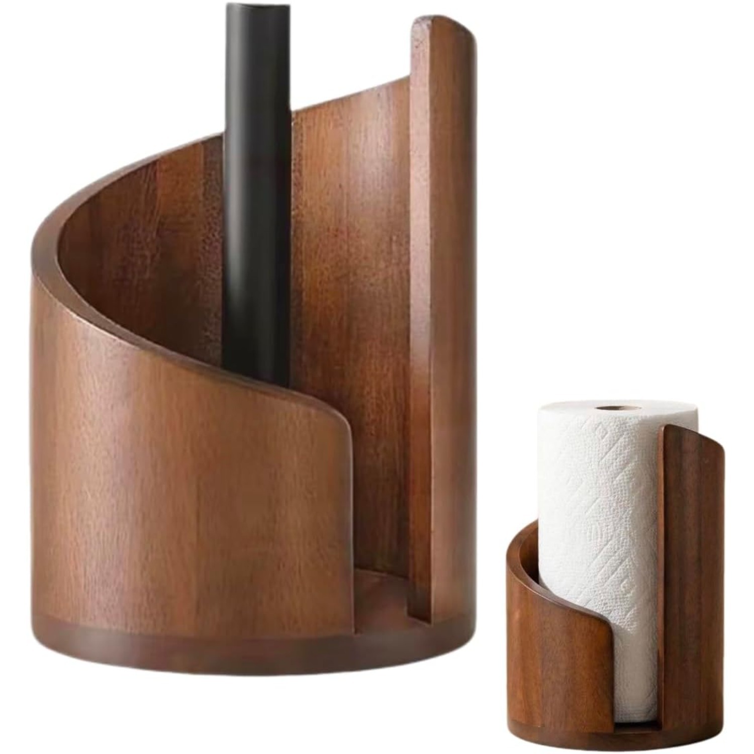 Commercial Kitchen Towels - Natuurlijke houten keukenrolhouder, ronde rolhouder voor