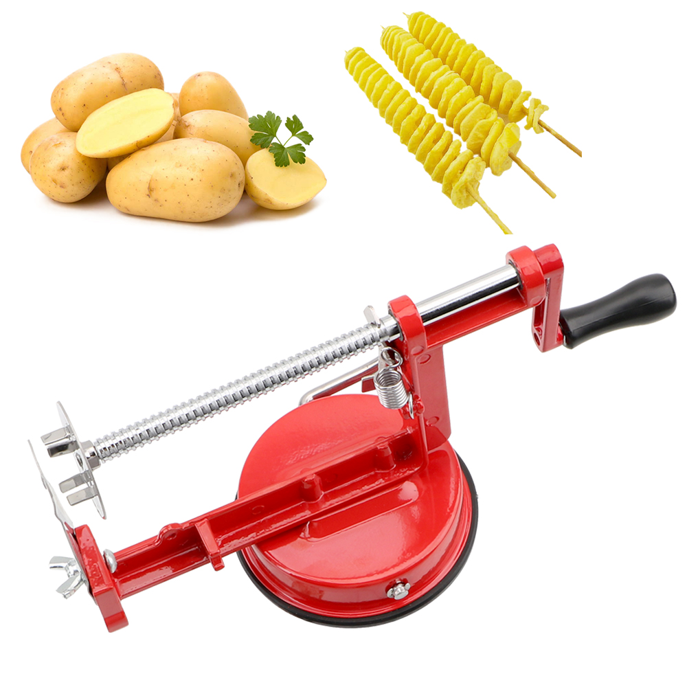 Commercial Potato Peeler - Handmatige spiraalvormige frietsnijder Kookgerei Groentenspiraalsnijder Gedraaide