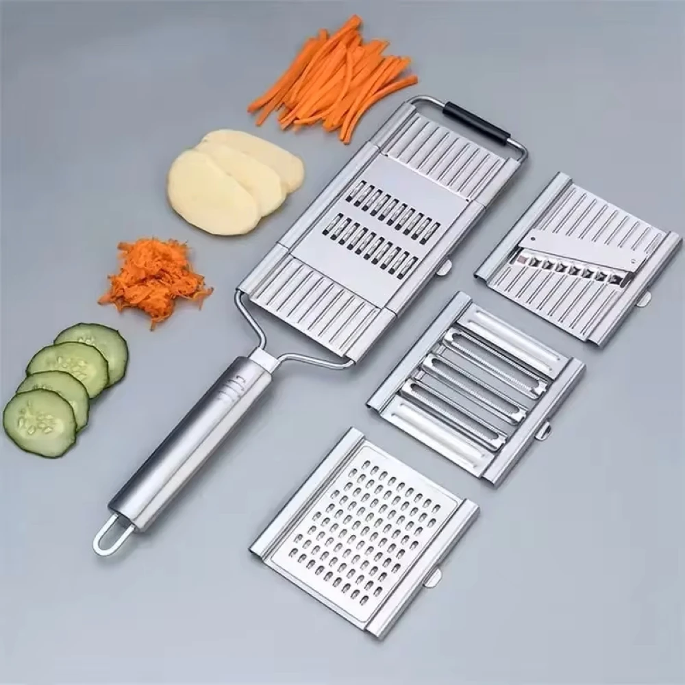 Commercial Potato Peeler - 4-in-1 Groentesnijder Roestvrijstalen Shredder Cutter Multifunctionele