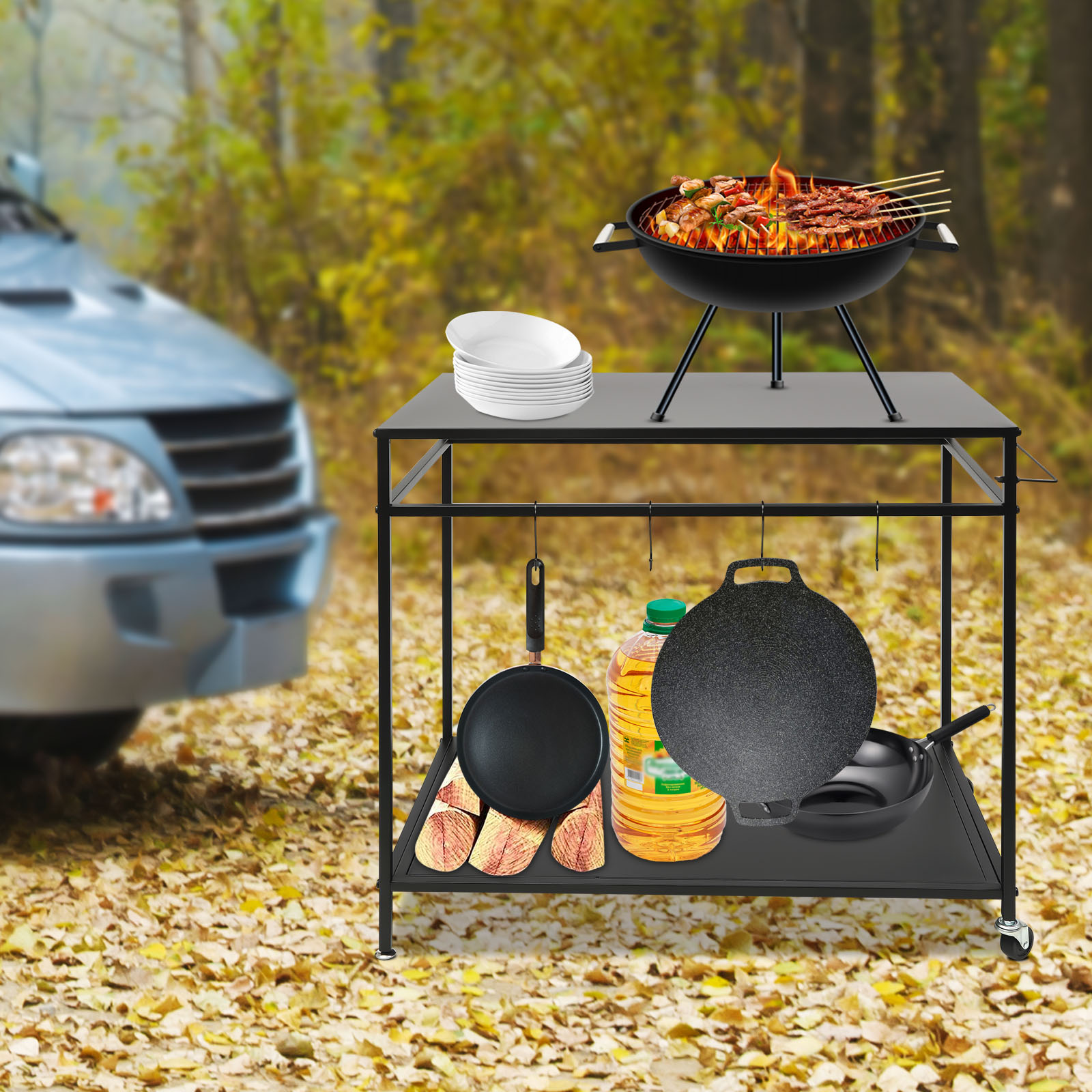 Verrijdbare kooktafel met dubb - Commercial Kitchen Tables recensie en prijs