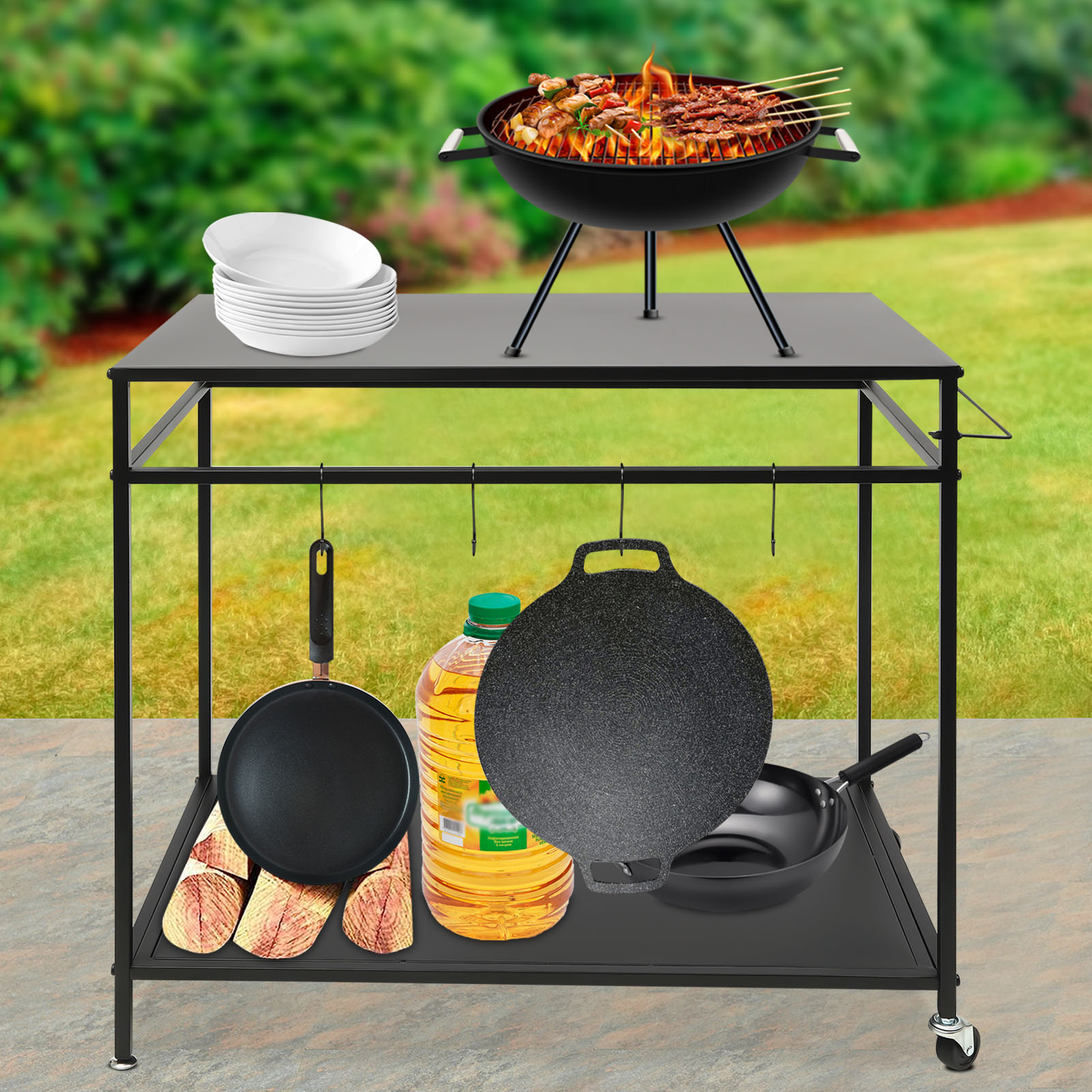 Verrijdbare kooktafel met dubb - Commercial Kitchen Tables recensie en prijs