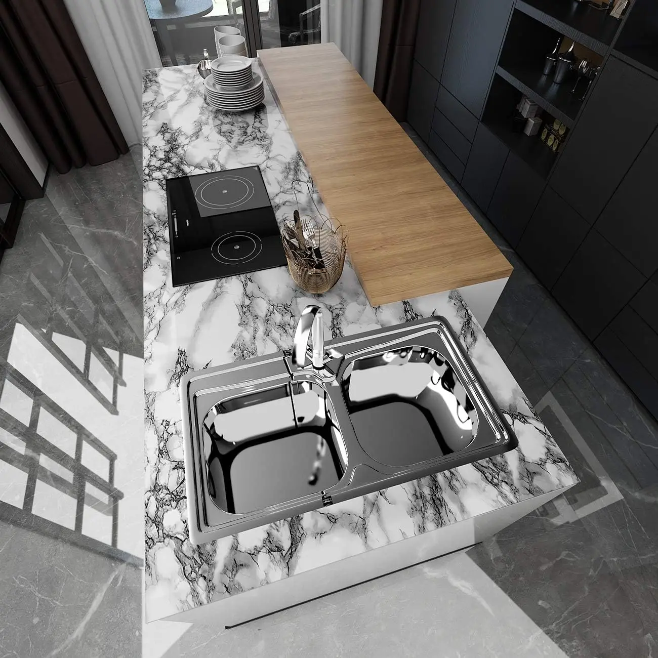 Marmer Vinyl Zelfklevend Behan - Commercial Kitchen Wall Panels recensie en prijs