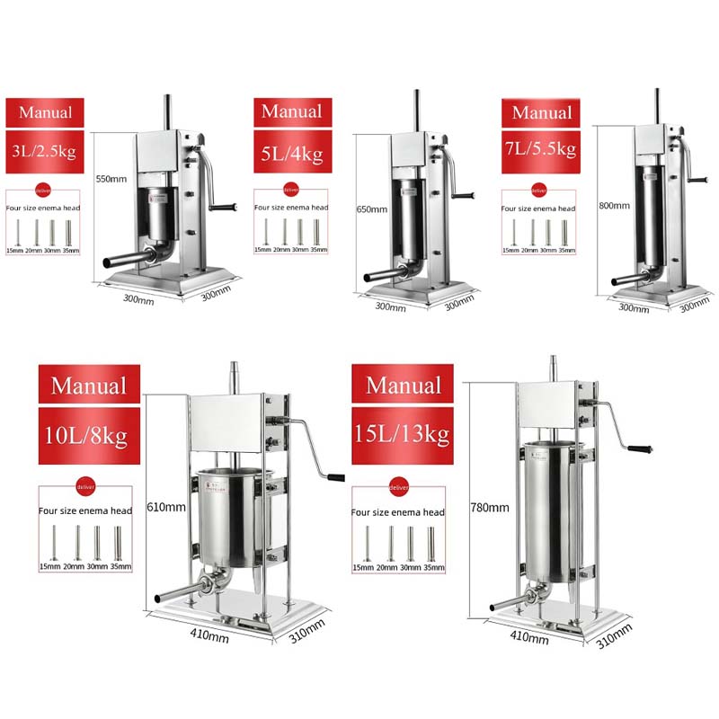 Handmatige worstvuller, worstm - Commercial Kitchen Appliances recensie en prijs