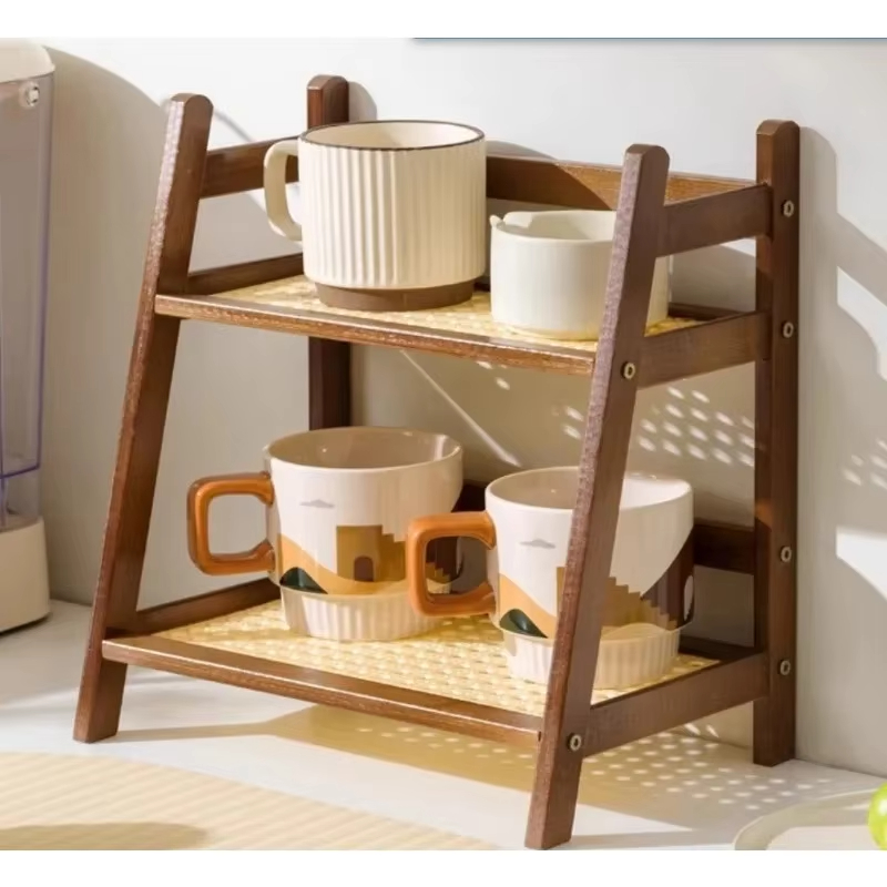 Retro bamboe 2-laags opbergrek - Commercial Kitchen Tables recensie en prijs