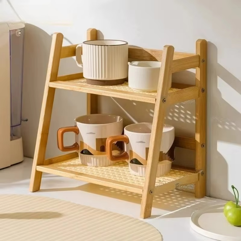 Retro bamboe 2-laags opbergrek - Commercial Kitchen Tables recensie en prijs
