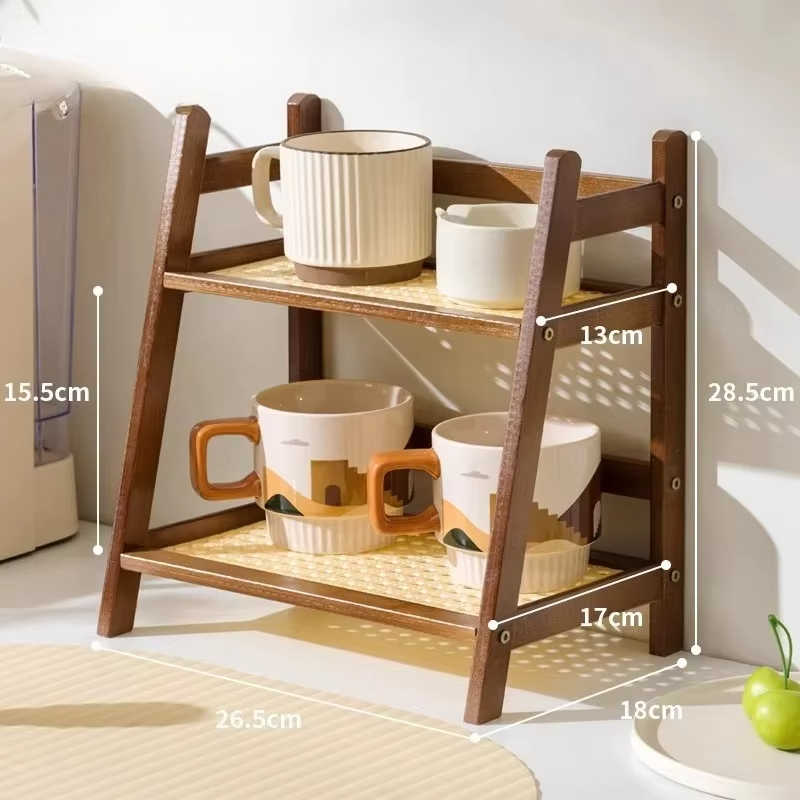 Retro bamboe 2-laags opbergrek - Commercial Kitchen Tables recensie en prijs