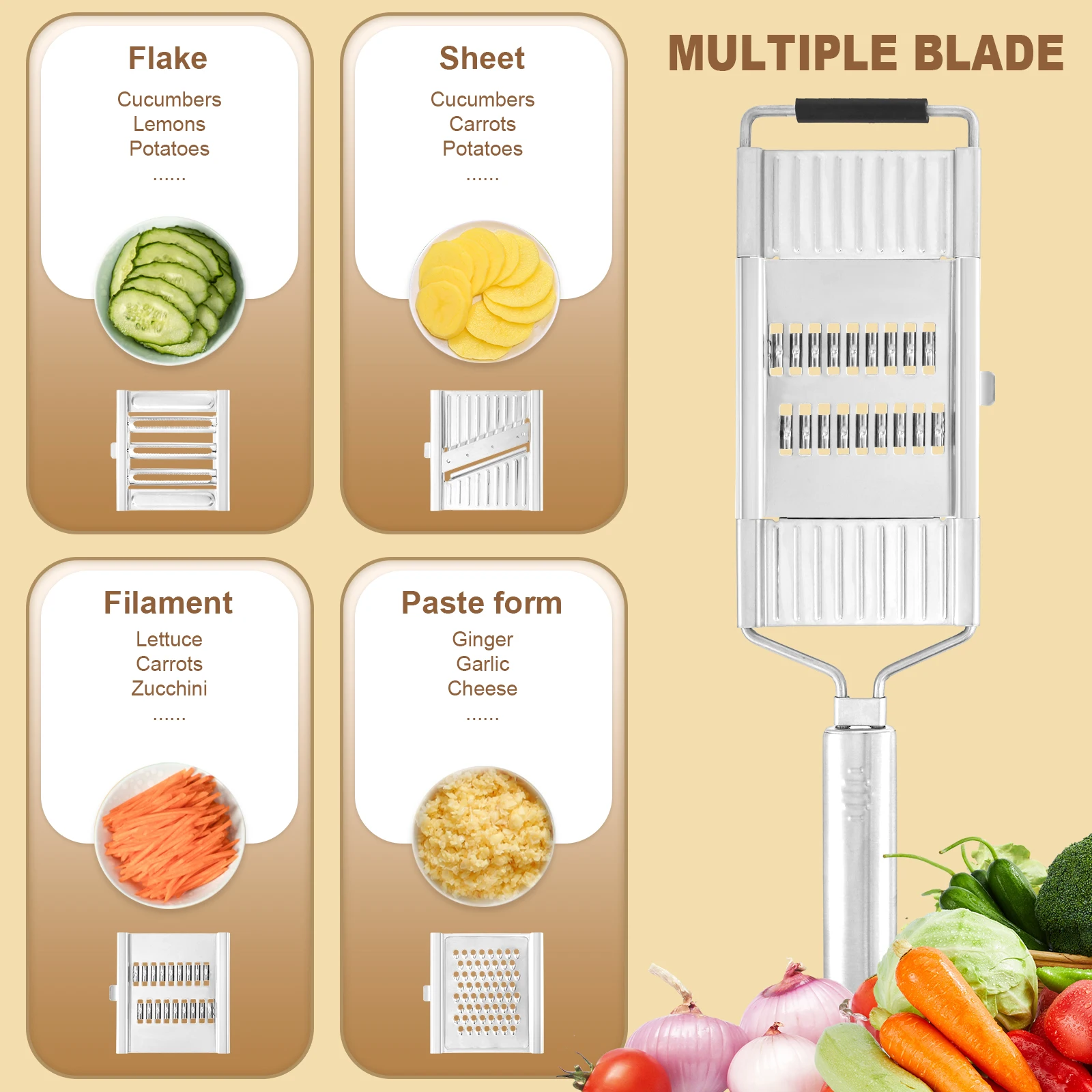 4-in-1 Groentesnijder Roestvri - Commercial Potato Peeler recensie en prijs