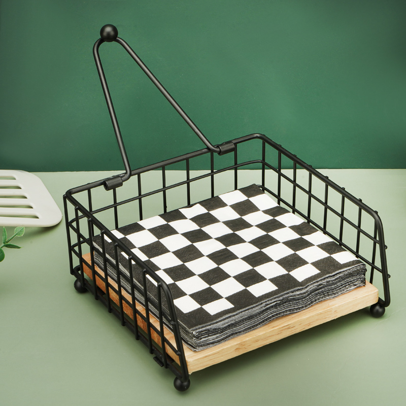 Vierkante houten servethouder, - Commercial Kitchen Towels recensie en prijs